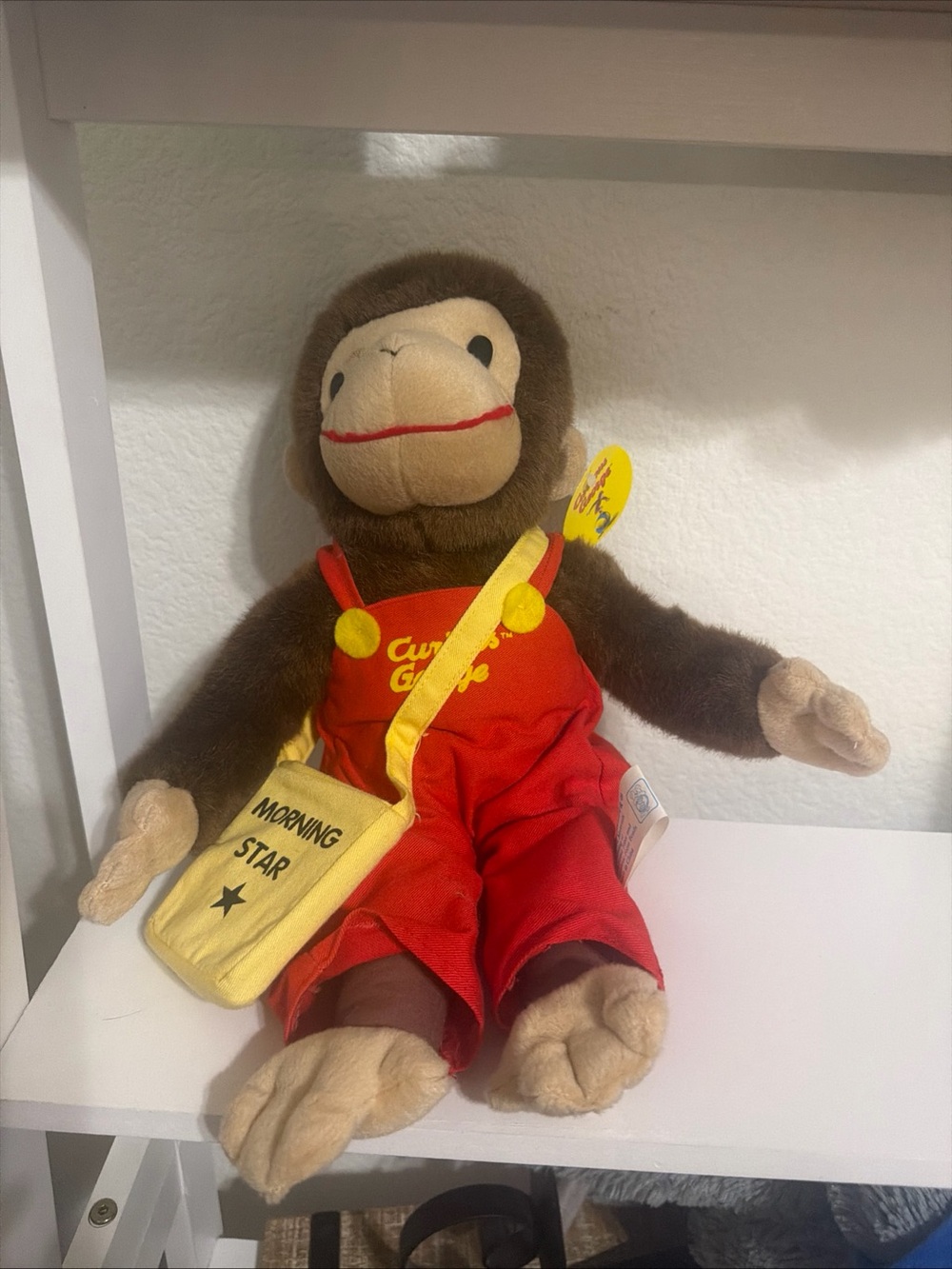Curious George w/ Morning Star Newspaper Bag Plush Vintage NWT